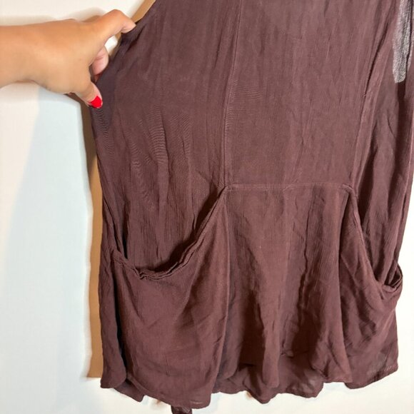 Free People brown sleeveless pocket tunic - Picture 2 of 6